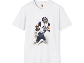 Football Player Tee - Sporty Graphic T-Shirt for Fans – Black Graphic Tee