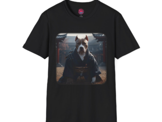 Samurai Dog Graphic Unisex Softstyle T-Shirt - Perfect for Pet Lovers