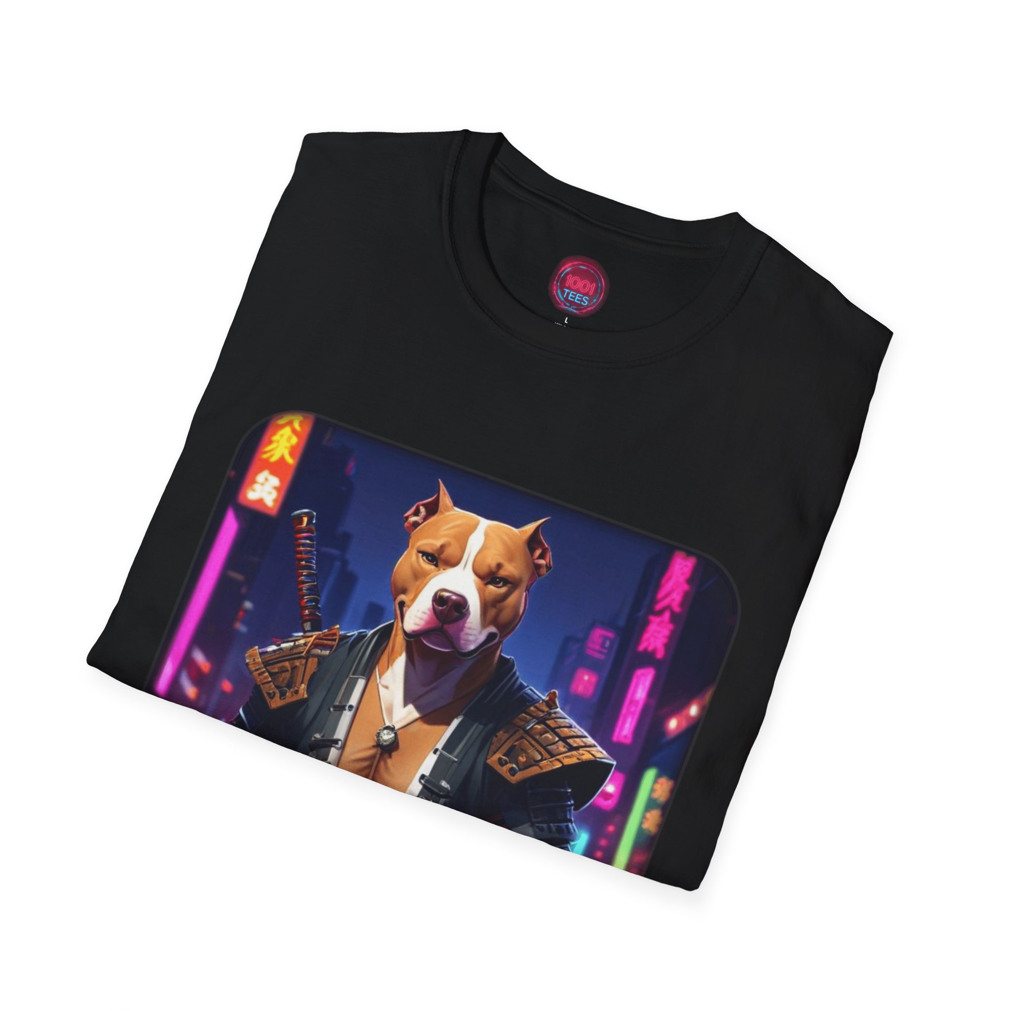 Samurai Dog Graphic T-Shirt - Unisex Softstyle Tee - Image 8