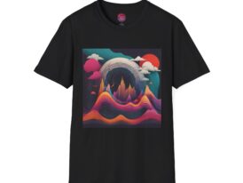 Vibrant Mountain Sunset – Black Graphic Tee