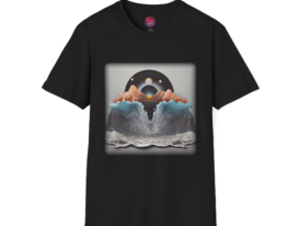 Artistic Mountain Wave – Black Graphic Tee