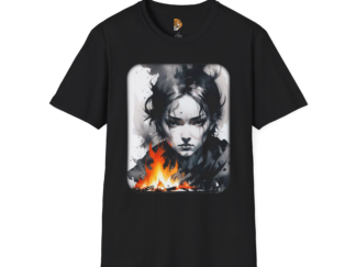 Unisex Softstyle T-Shirt - Fiery Character Art Tee for Anime Lovers
