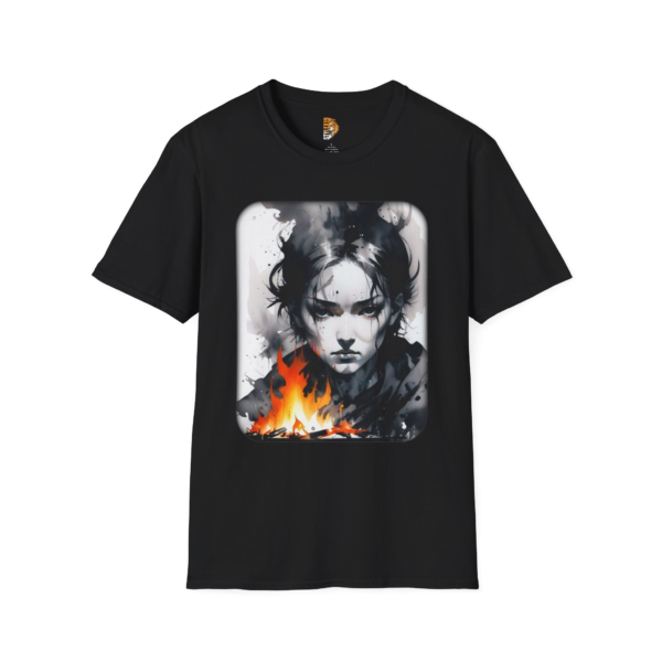 Unisex Softstyle T-Shirt - Fiery Character Art Tee for Anime Lovers