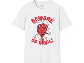 Beware Da Debil Fun Quirky for Casual Wear – Black Graphic Tee