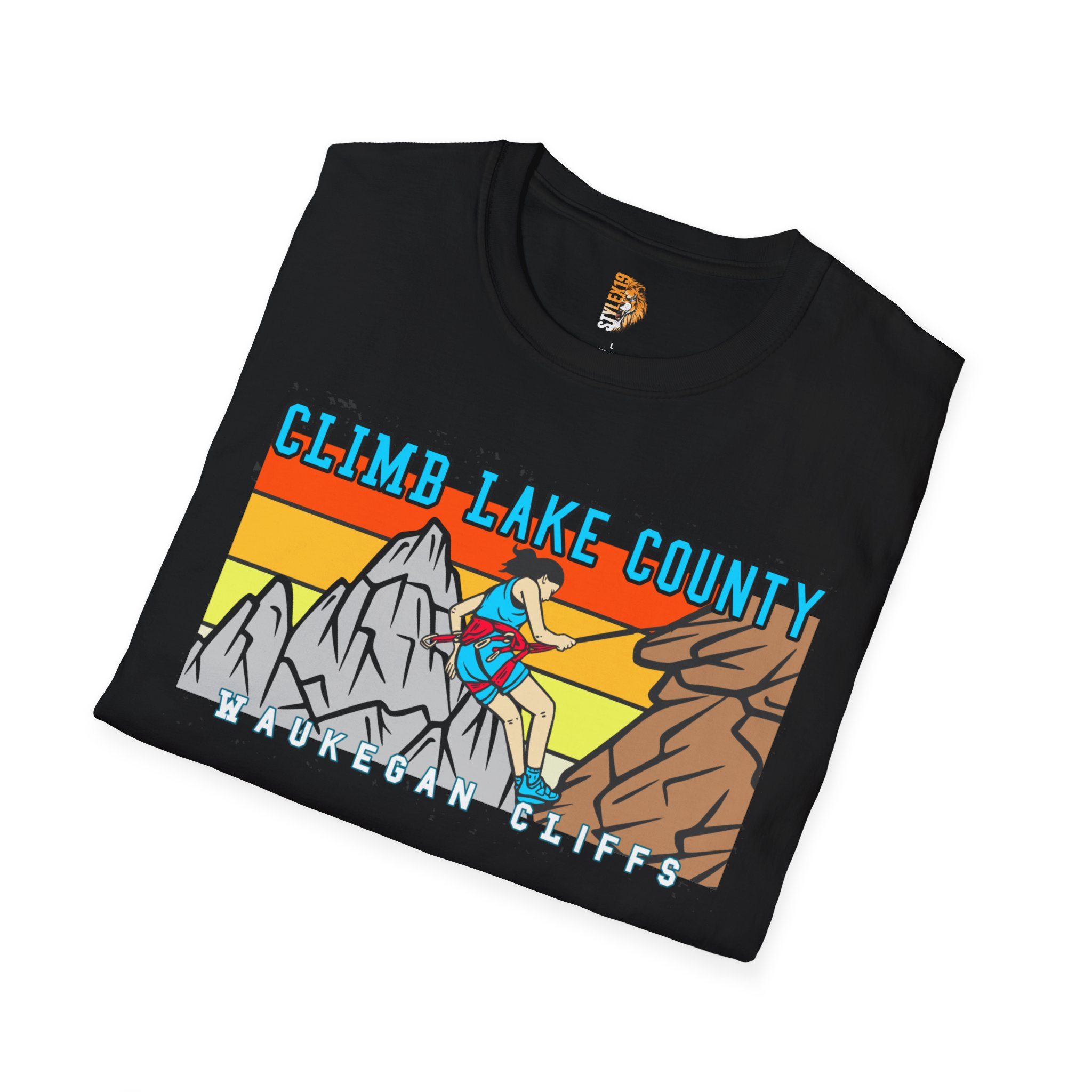 Climb Lake County - Waukegan Cliffs - Adventure T-Shirt - Image 4