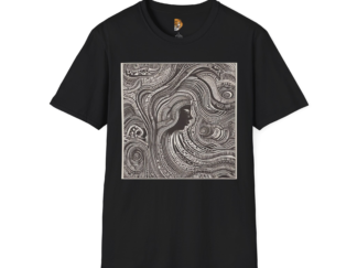 Artistic Unisex Softstyle T-Shirt - Abstract Waves Design
