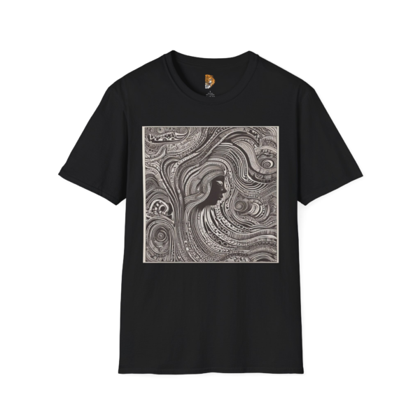 Artistic Unisex Softstyle T-Shirt - Abstract Waves Design