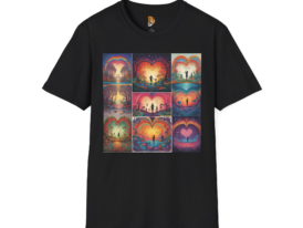 Love Heart Collage – Black Graphic Tee