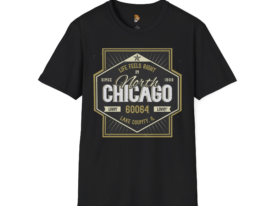 Life Feels Right in North Chicago T-Shirt – Black Graphic Tee