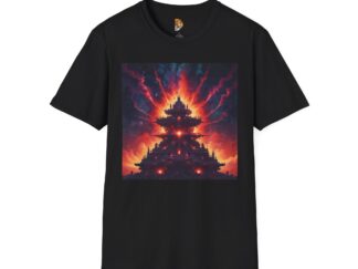 Unisex Softstyle T-Shirt - Vibrant Temple Graphic for Art Lovers