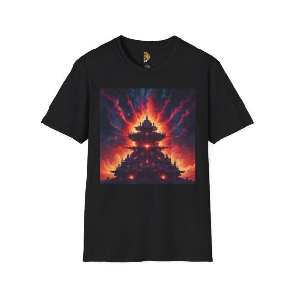 Unisex Softstyle T-Shirt - Vibrant Temple Graphic for Art Lovers