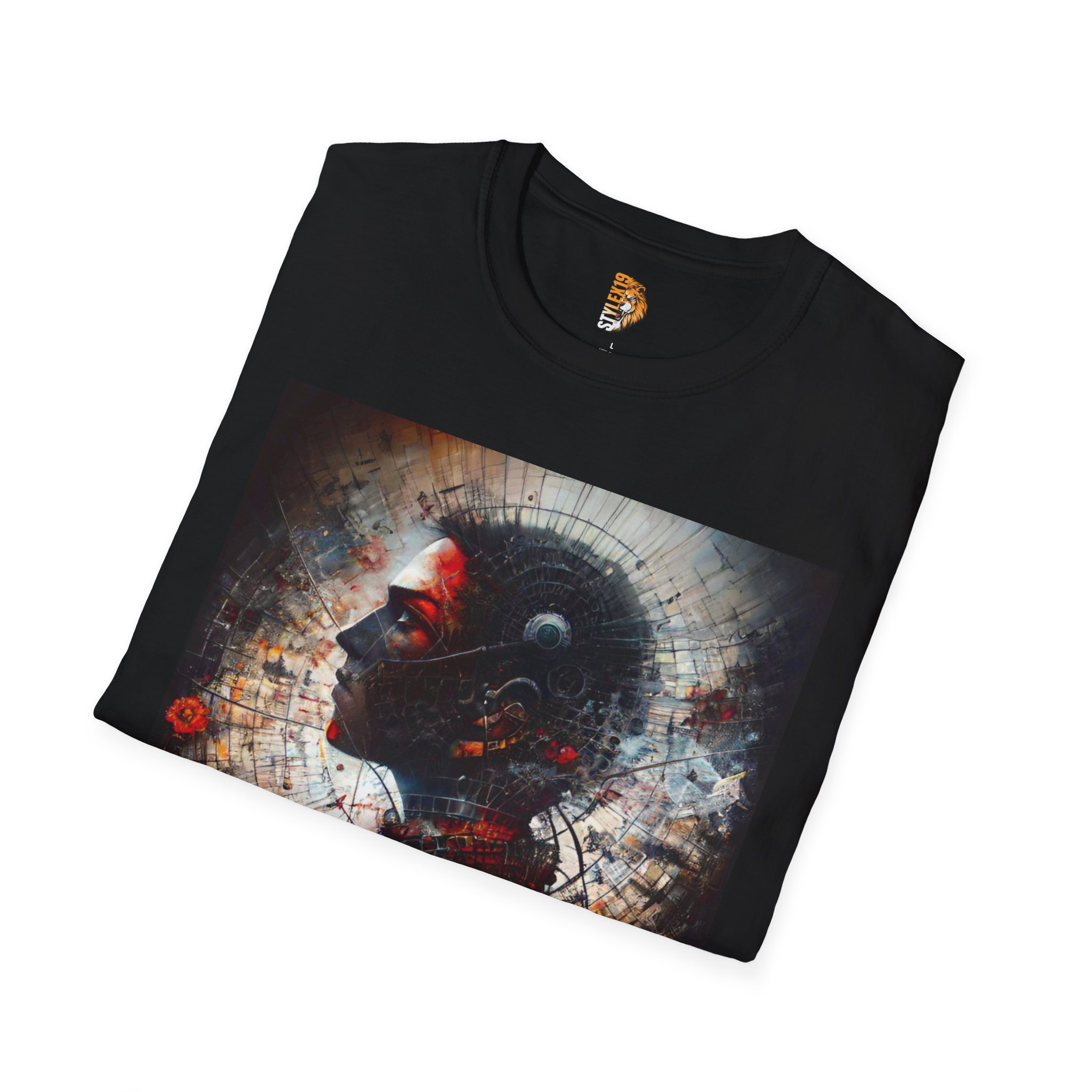 Unisex Softstyle T-Shirt - Artistic Abstract Profile Design - Image 4
