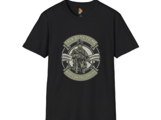 Combat Veteran Unisex Softstyle T-Shirt - Talk Duty To Me Design