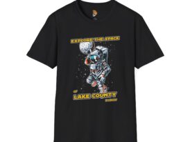 Explore the Space Lake County, Illinois – Black Graphic Tee