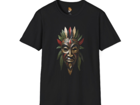 Bohemian Tribal Mask Vibrant Art for Festival Lovers – Black Graphic Tee