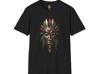 Bohemian Tribal Mask Unisex Softstyle T-Shirt - Vibrant Art for Festival Lovers