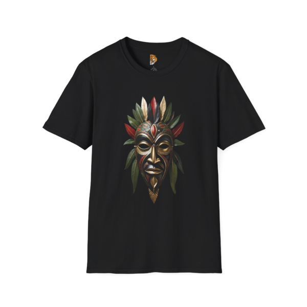 Bohemian Tribal Mask Unisex Softstyle T-Shirt - Vibrant Art for Festival Lovers