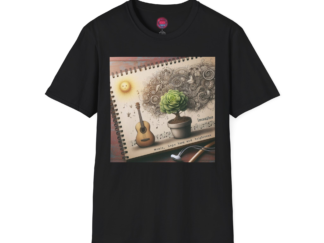 Inspirational Music Lover T-Shirt | Creative Design with Guitar & Plant Art