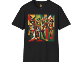 Vibrant Abstract Art – Black Graphic Tee