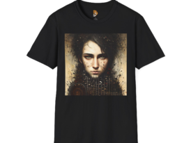 Artistic Unique Portrait Design – Black Graphic Tee