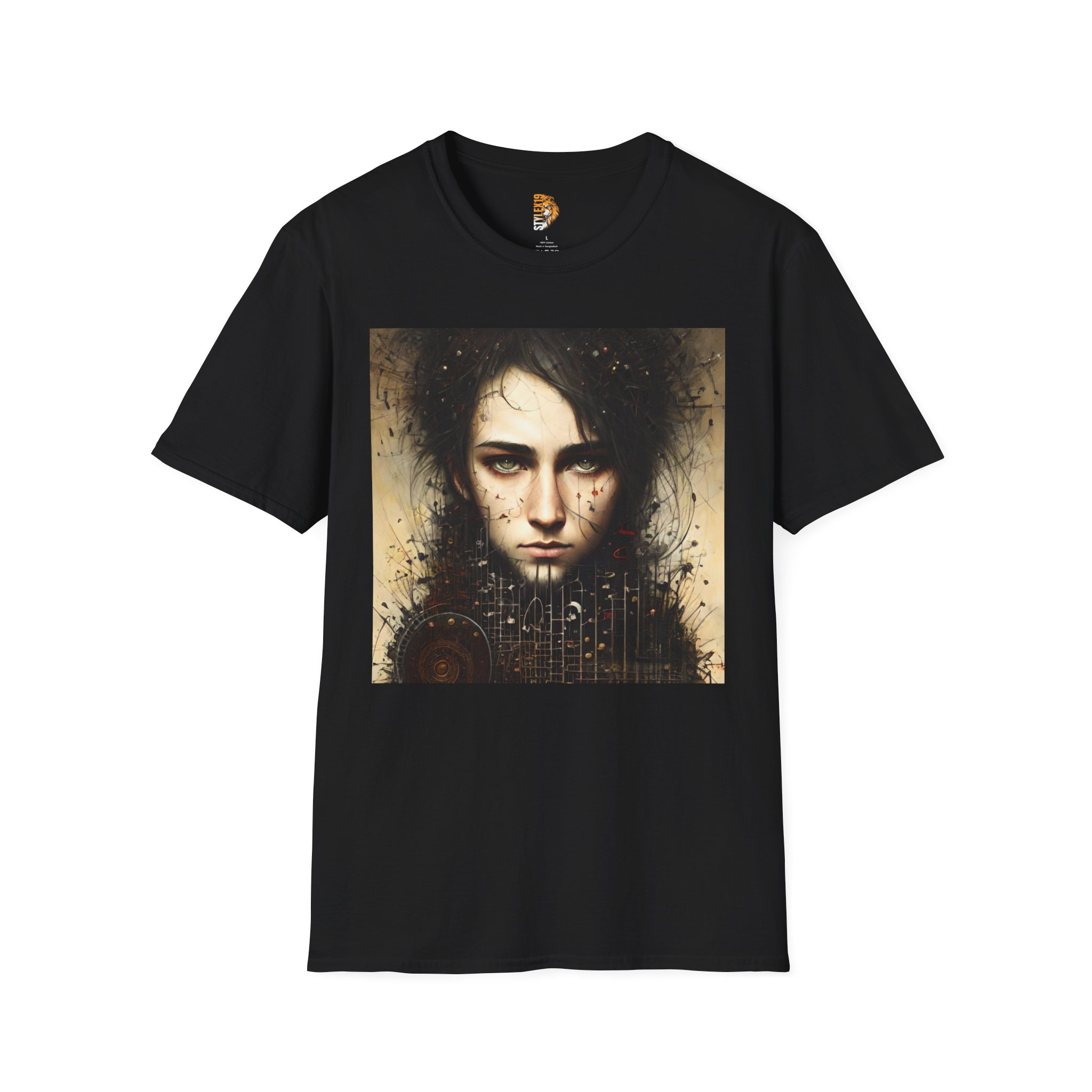 Artistic Unisex Softstyle T-Shirt - Unique Portrait Design