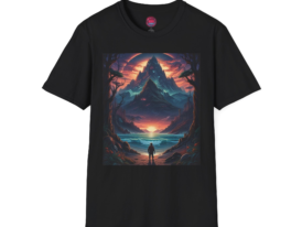 Majestic Mountain Sunset – Black Graphic Tee