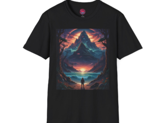 Majestic Mountain Sunset Unisex Softstyle T-Shirt - Perfect for Nature Lovers and Adventurers