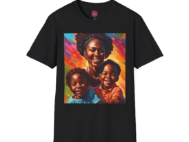Vibrant Family Portrait Celebrating Love & Togetherness – Black Graphic Tee