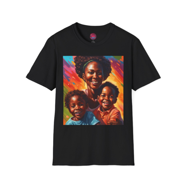 Vibrant Family Portrait Unisex Softstyle T-Shirt – Celebrating Love & Togetherness