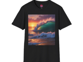 Ocean Sunset Beach Vibes Apparel – Black Graphic Tee