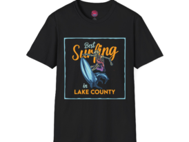 Best Surfing in Lake County – Black Graphic Tee
