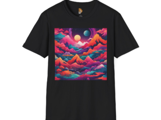 Cosmic Mountain Unisex T-Shirt - Vibrant Art for Adventure Lovers