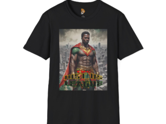 The Justice League Heroic Superhero Unisex Softstyle T-Shirt - Black