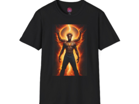 Fiery Warrior Graphic – Black Graphic Tee