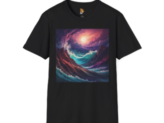 Ocean Waves Unisex Softstyle T-Shirt - Artistic Seascape Design