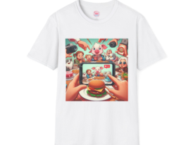 Humorous Foodie Photo Op Design – Black Graphic Tee