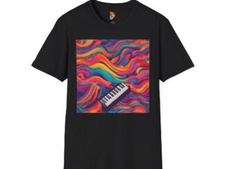 Colorful Piano Waves Unisex Softstyle T-Shirt - Perfect for Music Lovers
