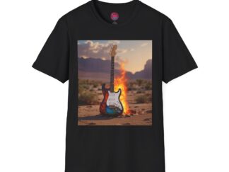 Rockin' Fire Guitar Unisex T-Shirt - Music Lovers Tee