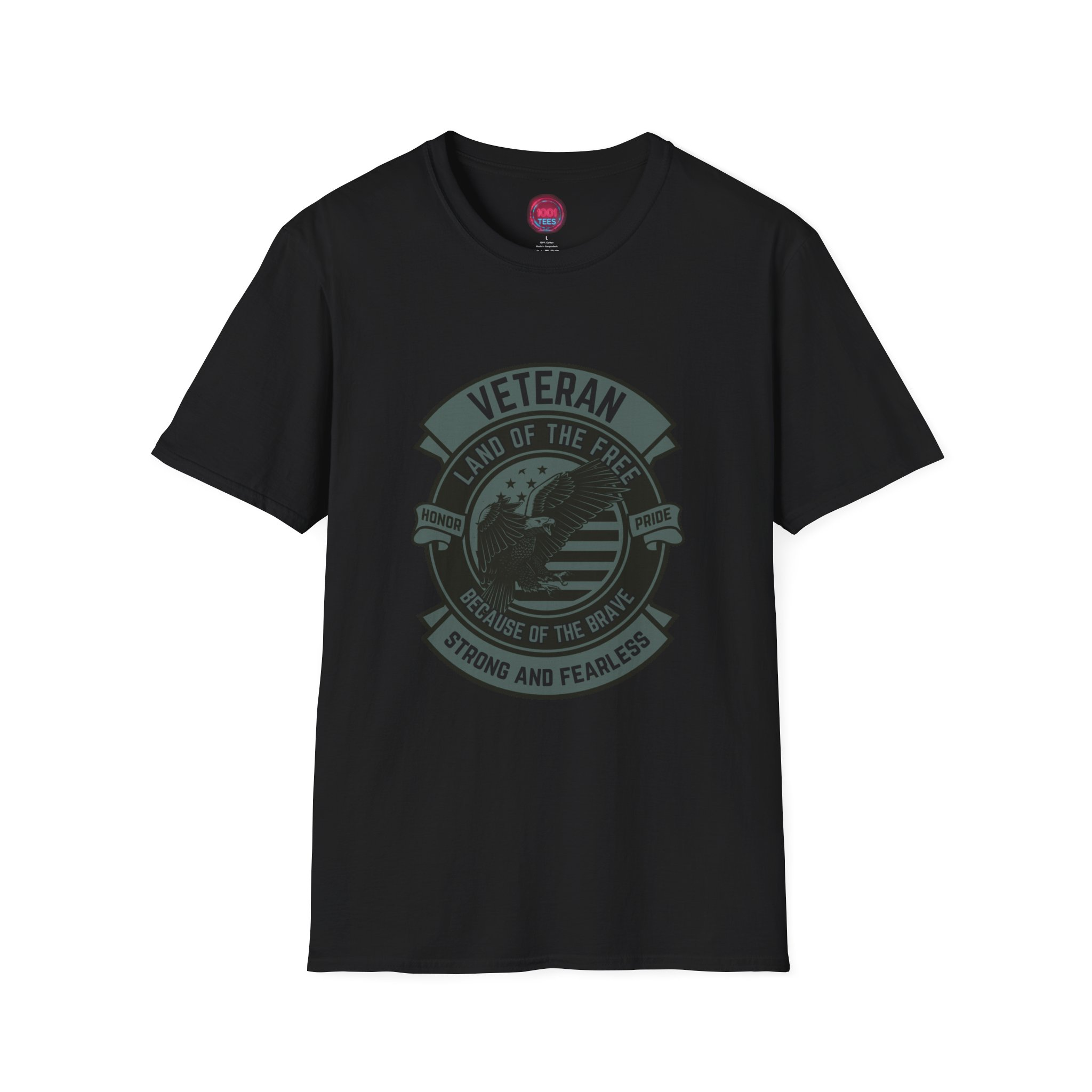 Veteran Pride Unisex Softstyle T-Shirt - Land of the Free - Strong and Fearless
