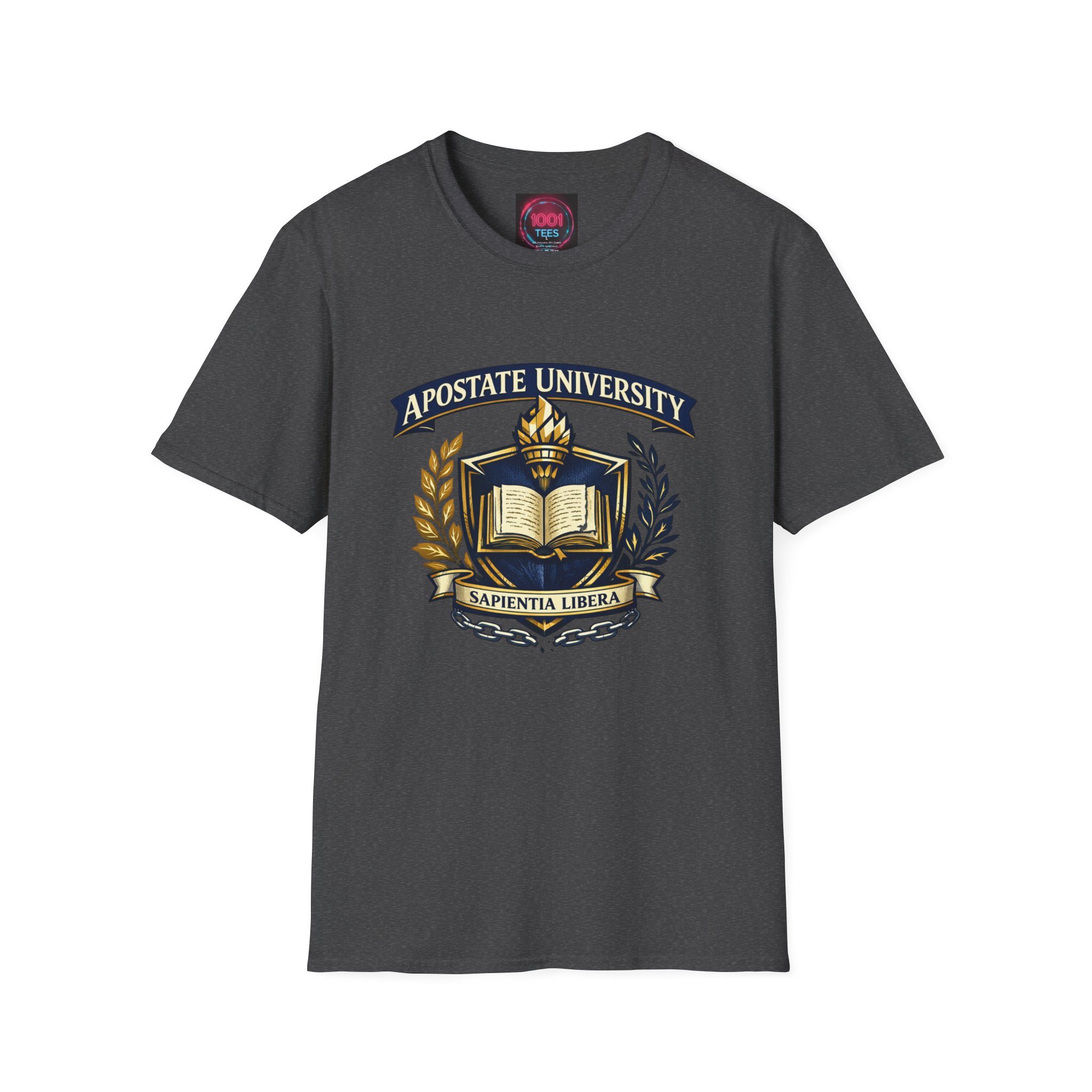 Apostate University Crest T-Shirt — Sapientia Libera Collegiate Tee - Image 16