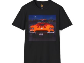 Classic Car Flame Graphic – Black Graphic Tee