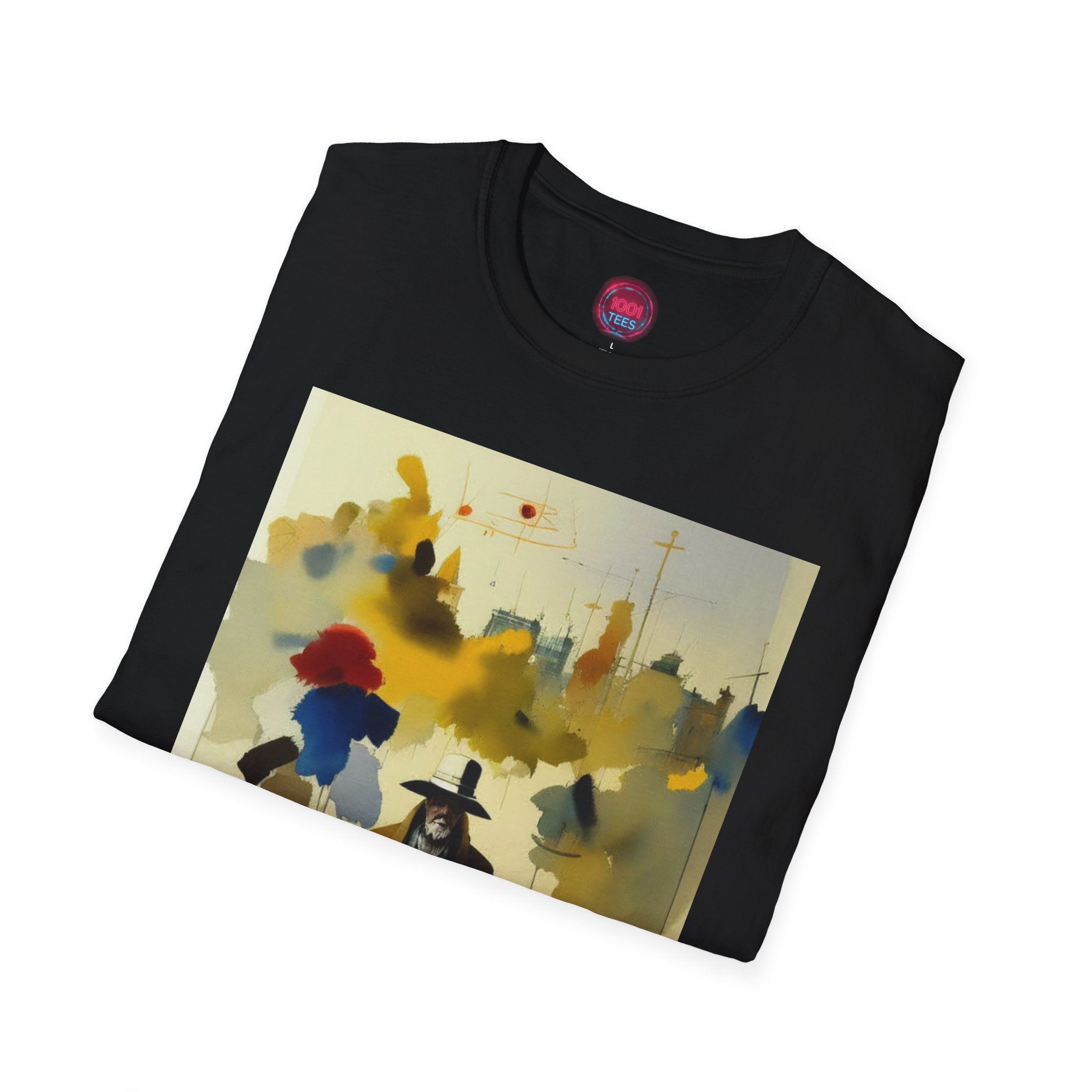 Artistic Unisex Softstyle T-Shirt - Bold Abstract Design - Image 4