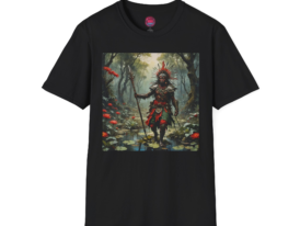 Artistic Native Warrior T-Shirt - Tee for Nature Lovers – Black Graphic Tee