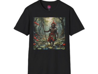Artistic Native Warrior T-Shirt - Unisex Softstyle Tee for Nature Lovers