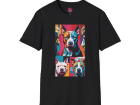 Colorful Dog Art – Black Graphic Tee