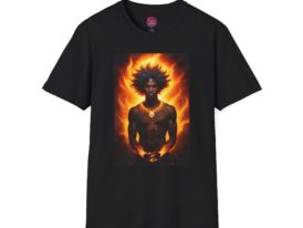 Fiery Spirit Design for Empowerment – Black Graphic Tee