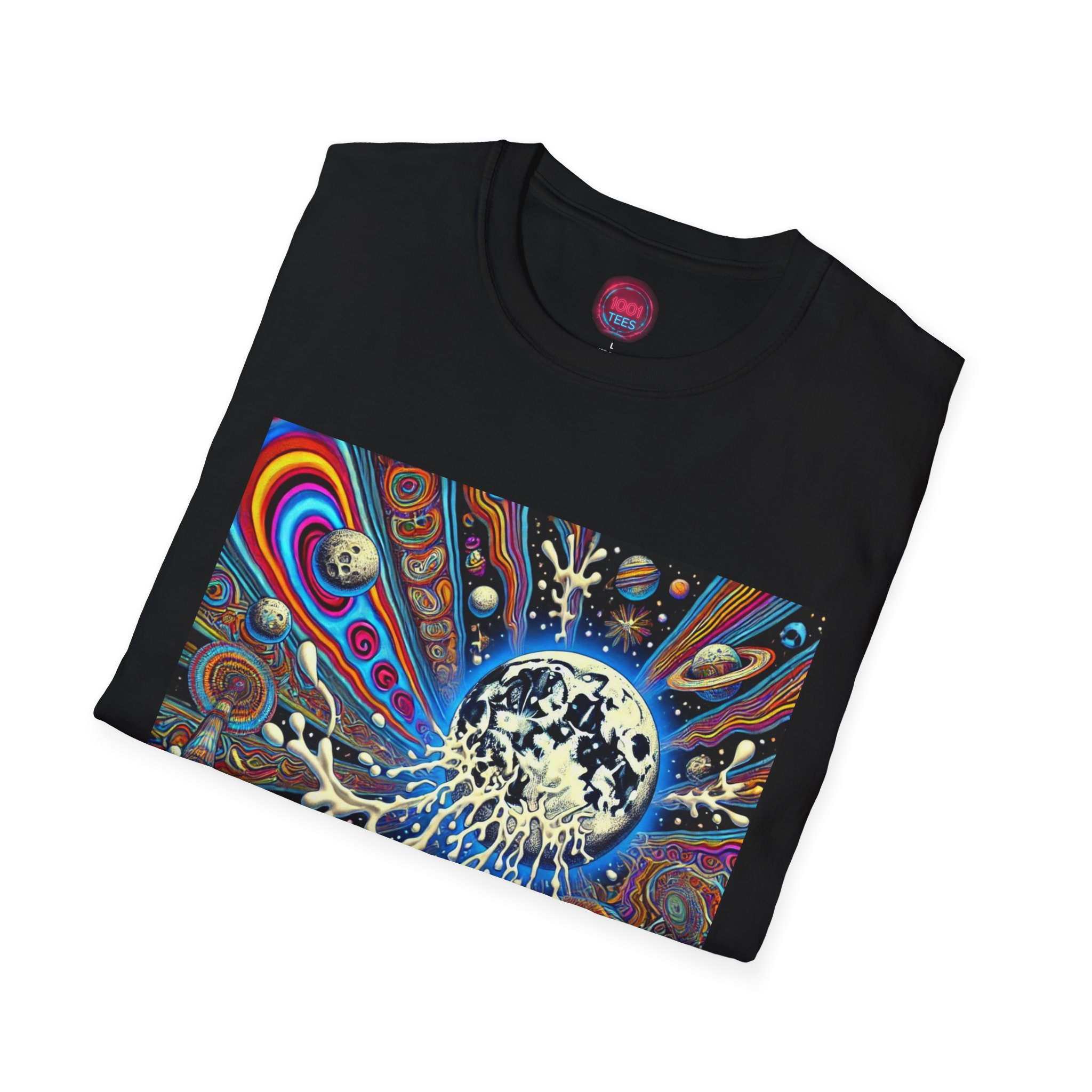 Cosmic Dream Unisex Softstyle T-Shirt - Psychedelic Universe Art - Image 4
