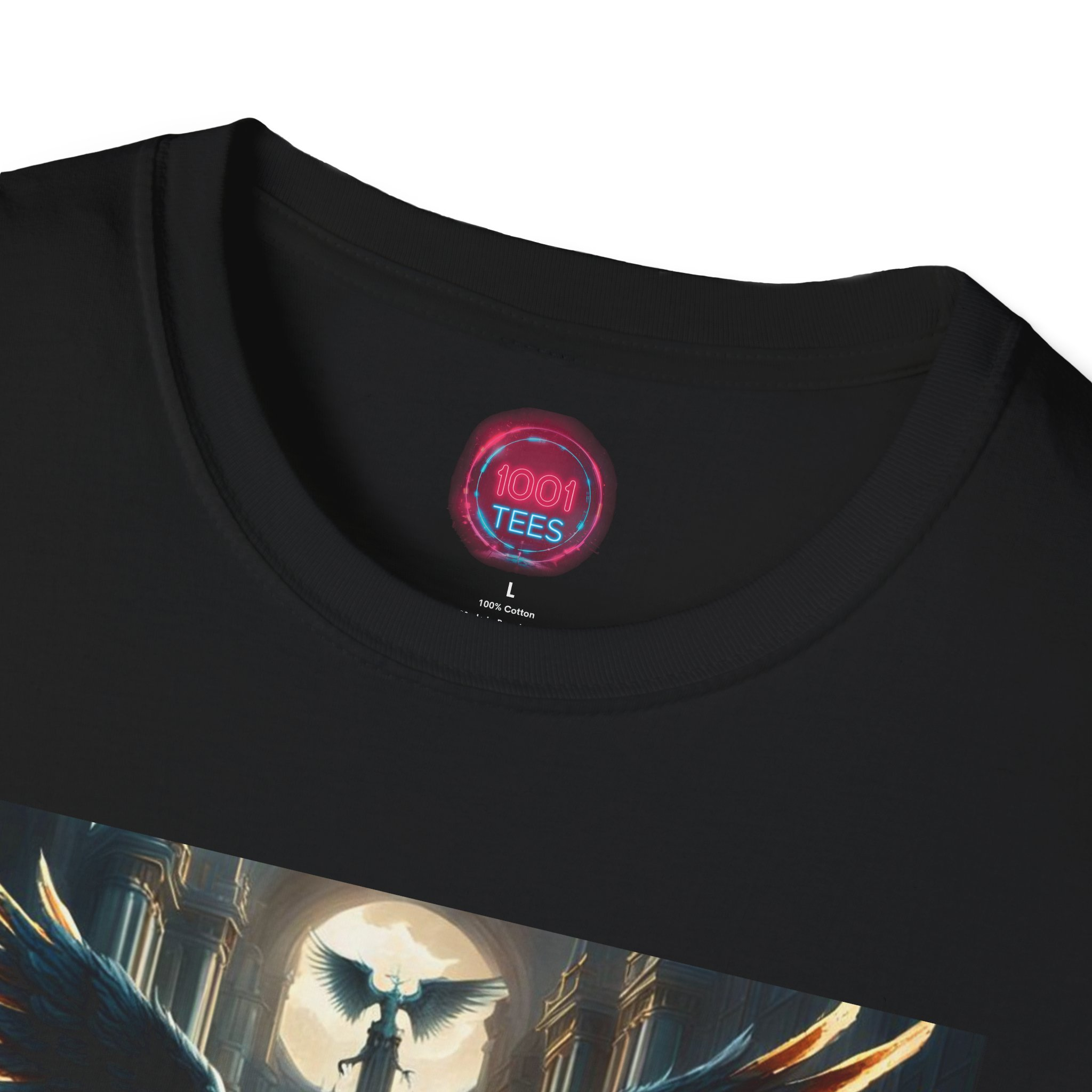 Epic Angel Warrior Graphic T-Shirt | Unisex Softstyle Tee for Fantasy Lovers - Image 3
