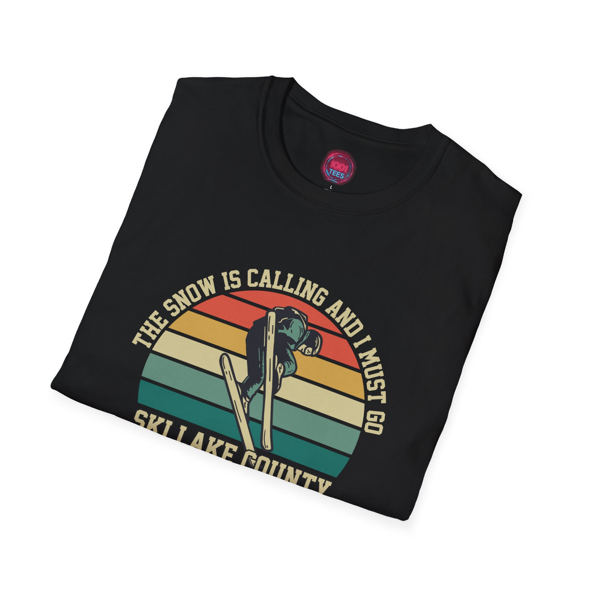 Ski Lake County T-Shirt | The Snow is Calling | Unisex Softstyle Tee - Image 4