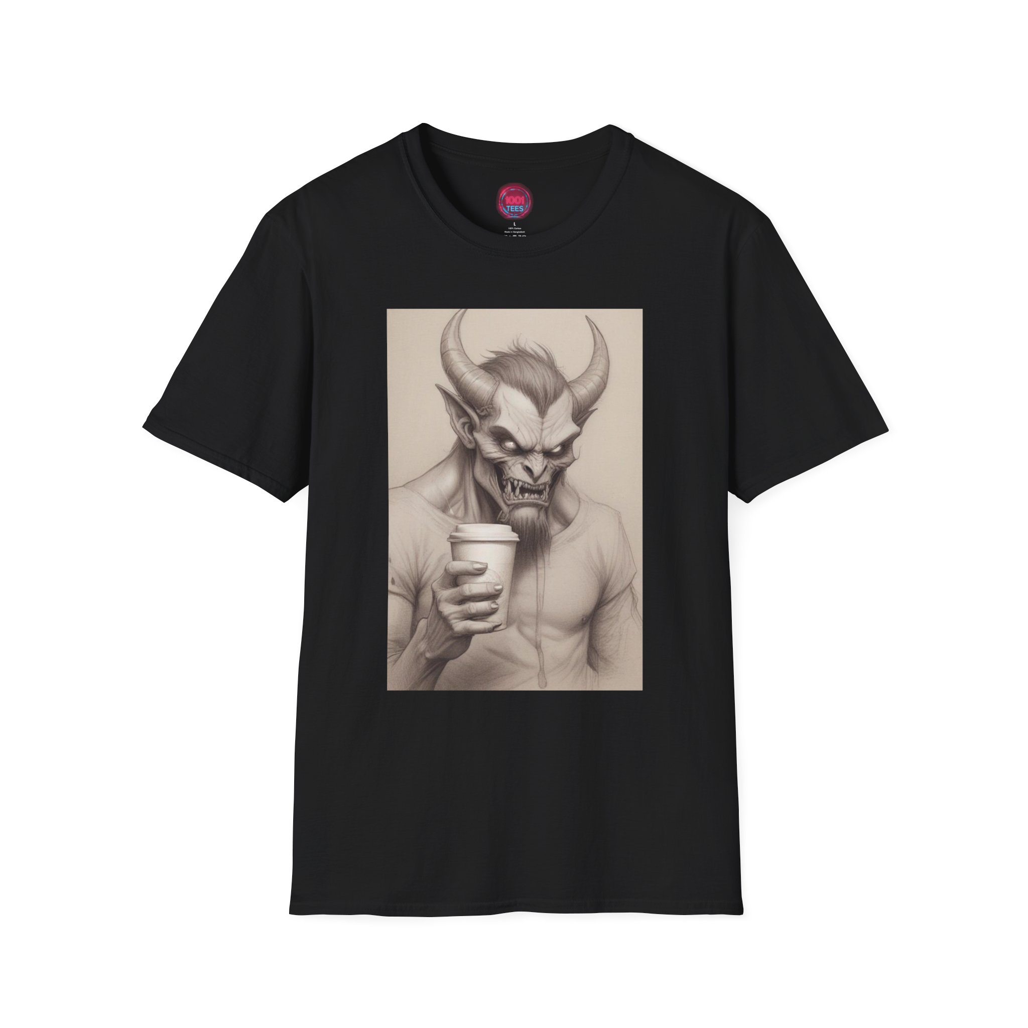 Demonic Coffee Lover T-Shirt | Unisex Softstyle Tee